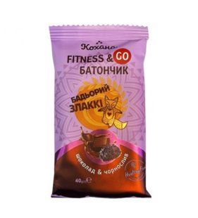 Батончик з шоколадом, чорносливом і фініками 40 г ТМ Кохана  0592 фото