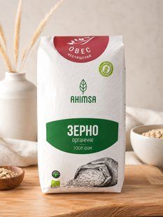 Овес Неочищений органічний 1 кг TM Ahimsa 0679 фото