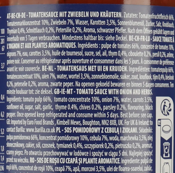 Соус Napoletana томатный с овощами без глютена 400г ТМ Barilla 0783 фото