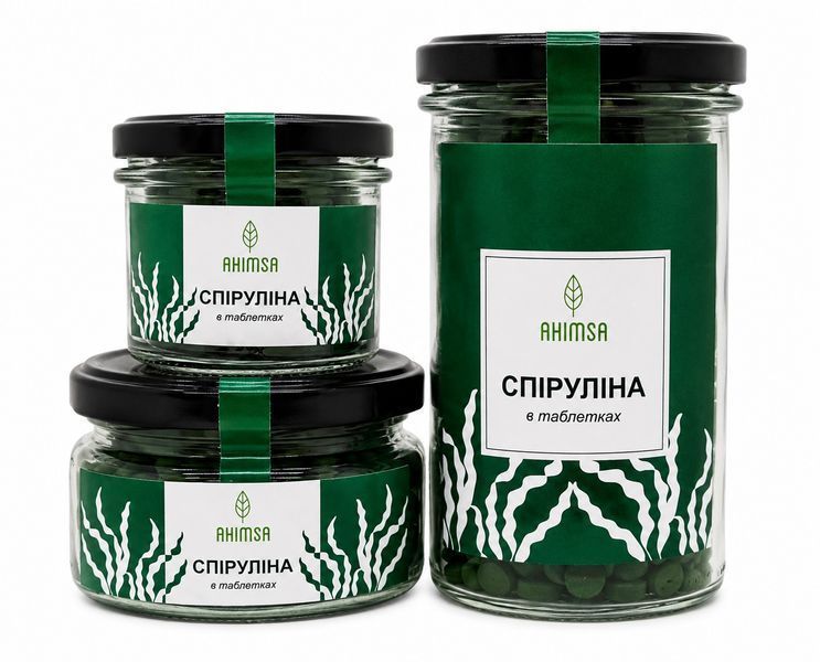 Спирулина в таблетках 70 г ТМ Ahimsa 0489 фото
