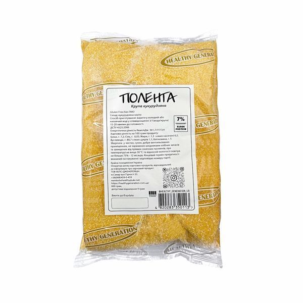 Кукурудзяна полента без глютену 600 г ТМ Healthy Generation 1053 фото
