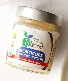 Сгущеное молоко кокосове на кокосовом сахаре 240 г Bifood 0131 фото