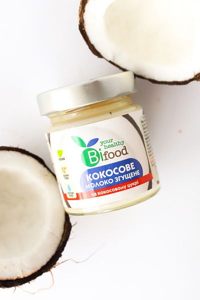 Сгущеное молоко кокосове на кокосовом сахаре 240г Bifood 1696816622 фото