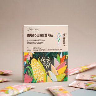 Пророщенные зерна овса, ячменя, пшеницы, кукурузы (в стиках) 100 г ТМ Добра їжа 1121 фото
