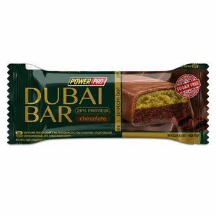 Протеїновий батончик Dubai bar 25% "Шоколад" (без цукру) 50 г ТМ PowerPro 1123 фото