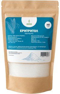 Еритритол (еритрит) натуральний цукрозамінник 300 г TM Ahimsa 0661 фото