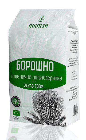 Борошно пшеничне цільнозернове органічне 2 кг ТМ Ahimsa 1780876501 фото